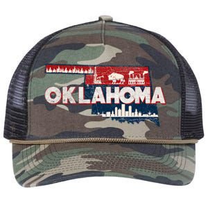 O.K.L.A.H.O.M.A State Map Road Trip Oklahoma City Tulsa Norman Retro Rope Trucker Hat Cap