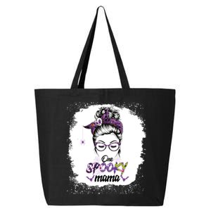 One Spooky Mama Bleached Messy Bun Funny Halloween Meaningful Gift 25L Jumbo Tote