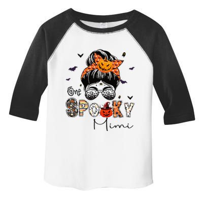 One Spooky Mimi Messy Bun Grandma Pumpkin Halloween  Toddler Fine Jersey T-Shirt