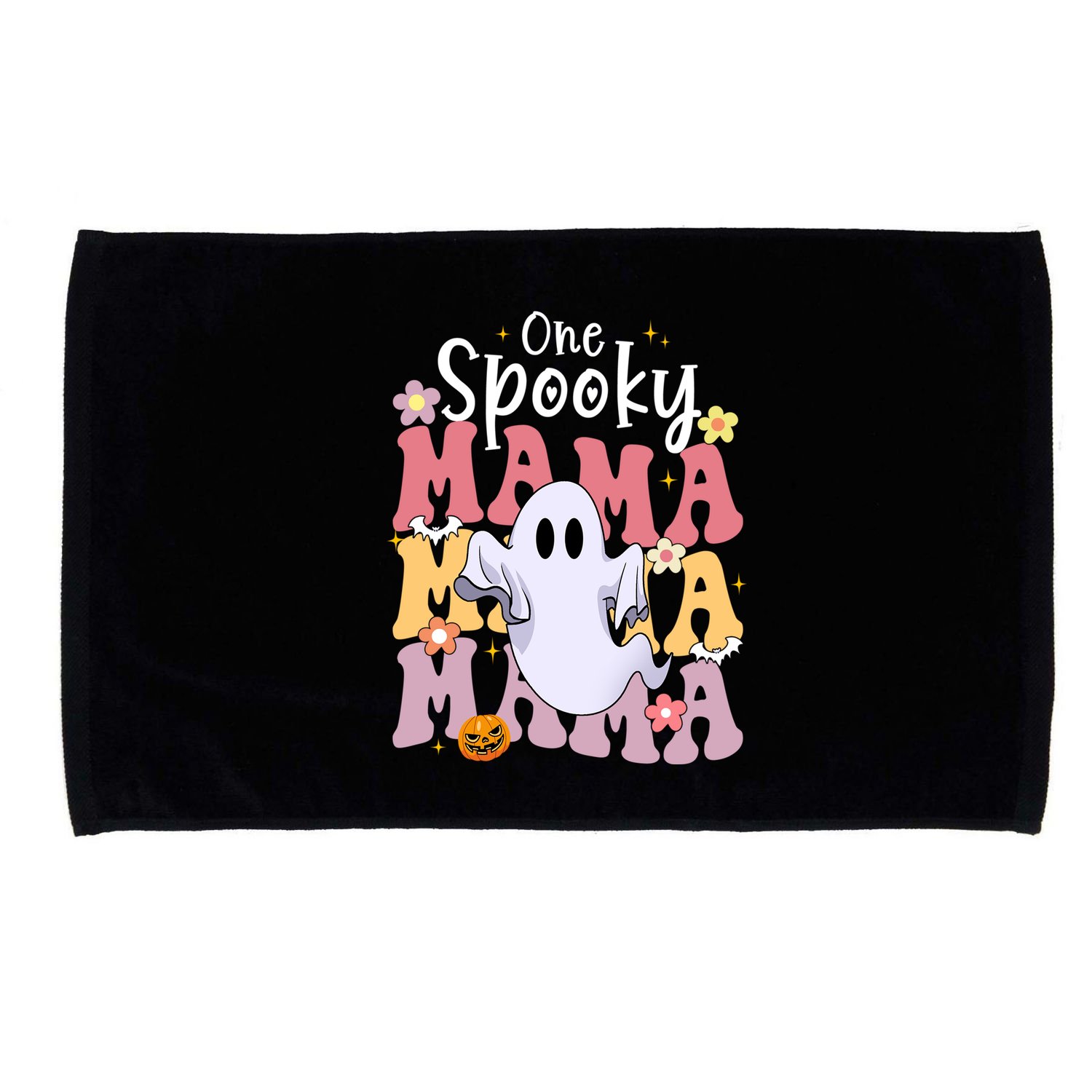 One Spooky Mama Halloween Cute Ghosts Grovvy Mommy Gift Microfiber Hand Towel