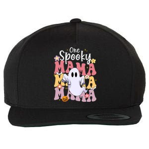 One Spooky Mama Halloween Cute Ghosts Grovvy Mommy Gift Wool Snapback Cap