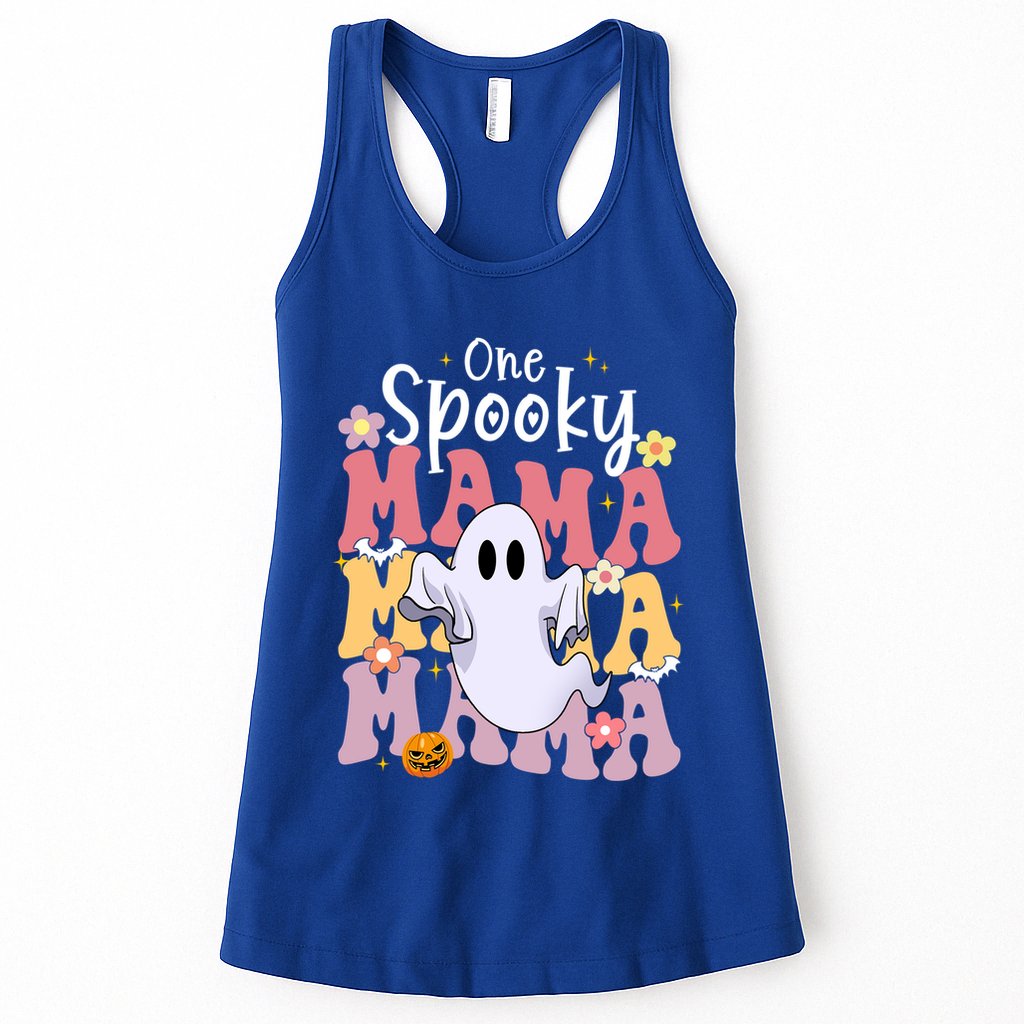 One Spooky Mama Halloween Cute Ghosts Grovvy Mommy Gift Womens Tank Top