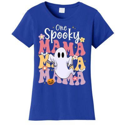 One Spooky Mama Halloween Cute Ghosts Grovvy Mommy Gift Women's T-Shirt