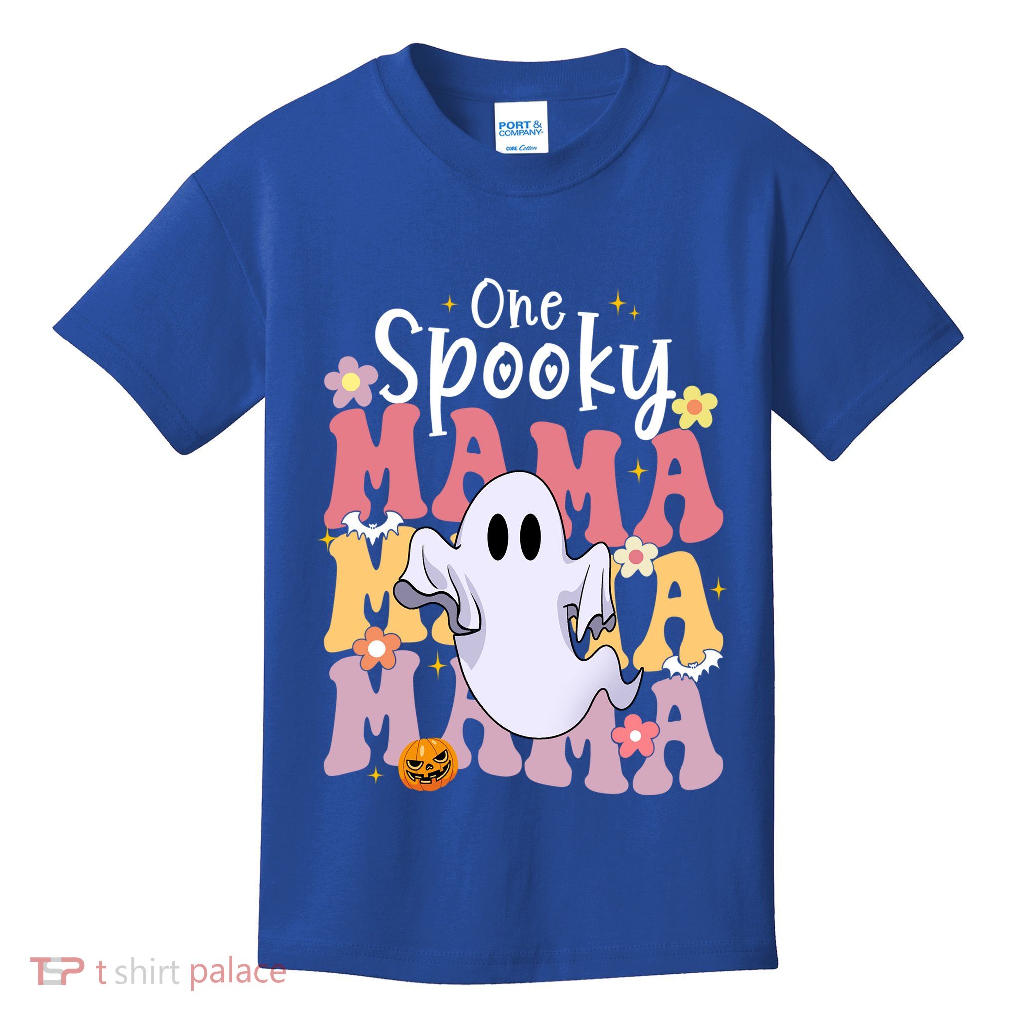 One Spooky Mama Halloween Cute Ghosts Grovvy Mommy Gift Kids T-Shirt