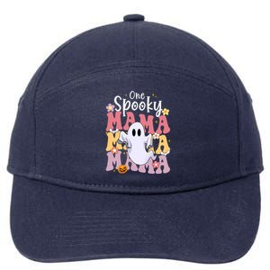 One Spooky Mama Halloween Cute Ghosts Grovvy Mommy Gift 7-Panel Snapback Hat