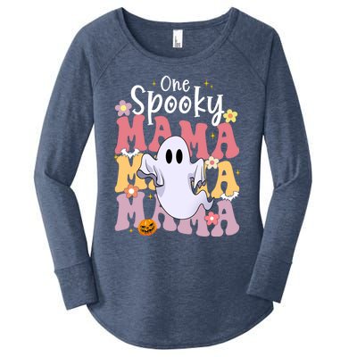 One Spooky Mama Halloween Cute Ghosts Grovvy Mommy Gift Women's Perfect Tri Tunic Long Sleeve Shirt