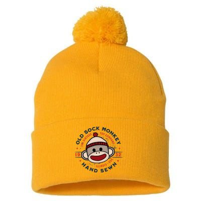 Old Sock Monkey Vintage Toy Company Logo Sock Monkey Pom Pom 12in Knit Beanie