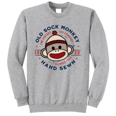 Old Sock Monkey Vintage Toy Company Logo Sock Monkey Tall Sweatshirt