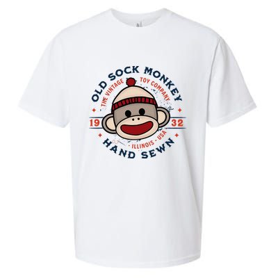 Old Sock Monkey Vintage Toy Company Logo Sock Monkey Sueded Cloud Jersey T-Shirt