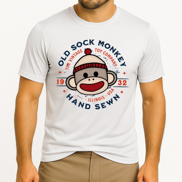 Old Sock Monkey Vintage Toy Company Logo Sock Monkey Performance Shirt