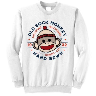 Old Sock Monkey Vintage Toy Company Logo Sock Monkey Sweatshirt