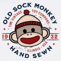 Old Sock Monkey Vintage Toy Company Logo Sock Monkey Bucket Hat