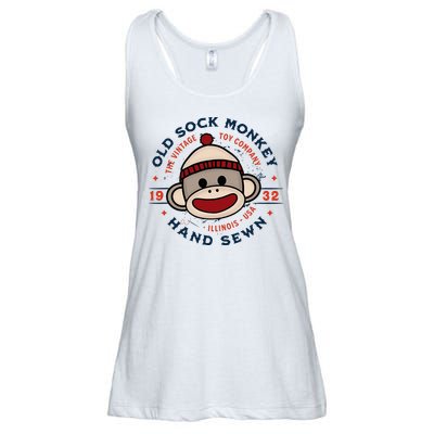 Old Sock Monkey Vintage Toy Company Logo Sock Monkey Ladies Essential Flowy Tank