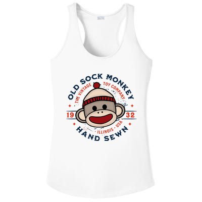 Old Sock Monkey Vintage Toy Company Logo Sock Monkey Ladies PosiCharge Competitor Racerback Tank
