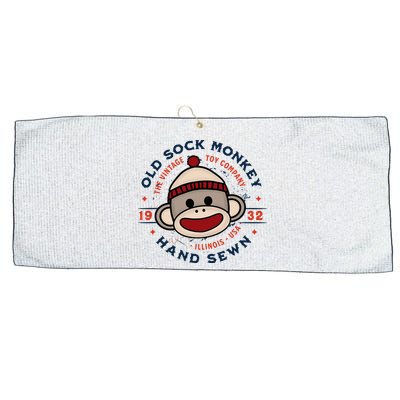 Old Sock Monkey Vintage Toy Company Logo Sock Monkey Large Microfiber Waffle Golf Towel