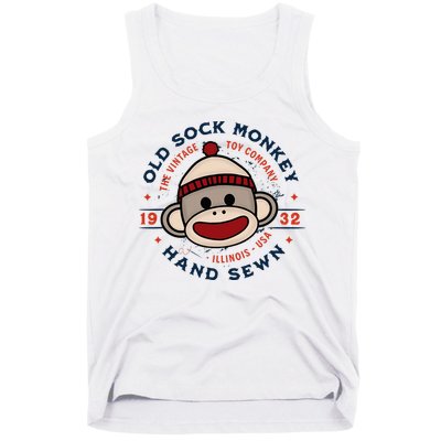 Old Sock Monkey Vintage Toy Company Logo Sock Monkey Tank Top