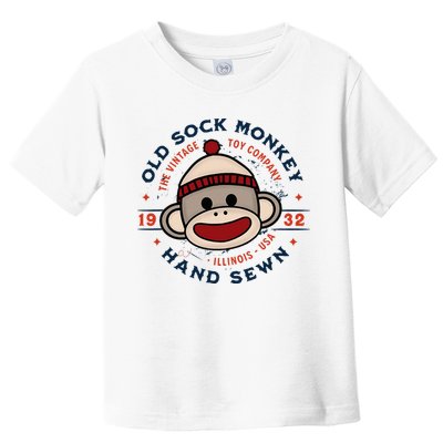 Old Sock Monkey Vintage Toy Company Logo Sock Monkey Toddler T-Shirt