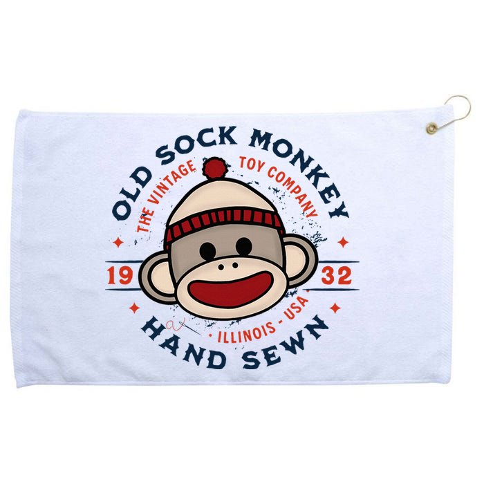 Old Sock Monkey Vintage Toy Company Logo Sock Monkey Grommeted Golf Towel