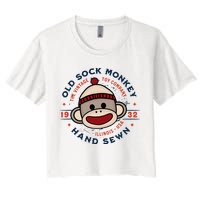 Old Sock Monkey Vintage Toy Company Logo Sock Monkey Crop Top