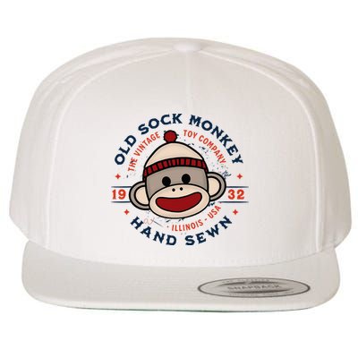 Old Sock Monkey Vintage Toy Company Logo Sock Monkey Wool Snapback Cap