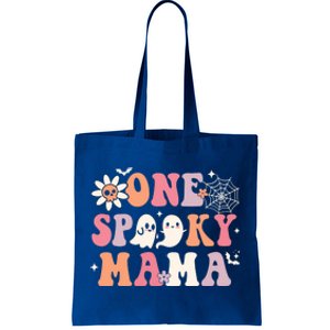 One Spooky Mama Ghost Halloween Groovy Retro Trick Or Treat Gift Tote Bag