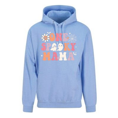 One Spooky Mama Ghost Halloween Groovy Retro Trick Or Treat Gift Unisex Surf Hoodie