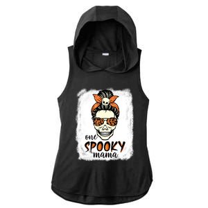 One Spooky Mama Gift Messy Bun Witch Mom Halloween Funny Gift Ladies PosiCharge Tri-Blend Wicking Draft Hoodie Tank