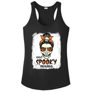 One Spooky Mama Gift Messy Bun Witch Mom Halloween Funny Gift Ladies PosiCharge Competitor Racerback Tank