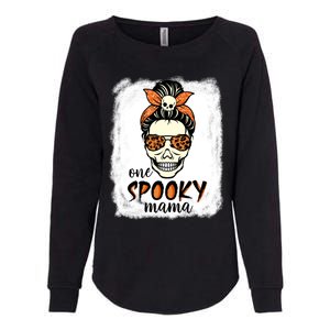 One Spooky Mama Gift Messy Bun Witch Mom Halloween Funny Gift Womens California Wash Sweatshirt