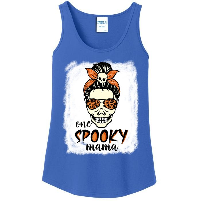 One Spooky Mama Gift Messy Bun Witch Mom Halloween Funny Gift Ladies Essential Tank