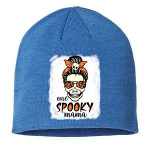 One Spooky Mama Gift Messy Bun Witch Mom Halloween Funny Gift Sustainable Beanie