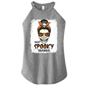 One Spooky Mama Gift Messy Bun Witch Mom Halloween Funny Gift Women's Perfect Tri Rocker Tank