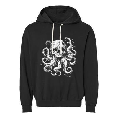 Octopus Skull Monster Cthulhu Skull Gifts Garment-Dyed Fleece Hoodie