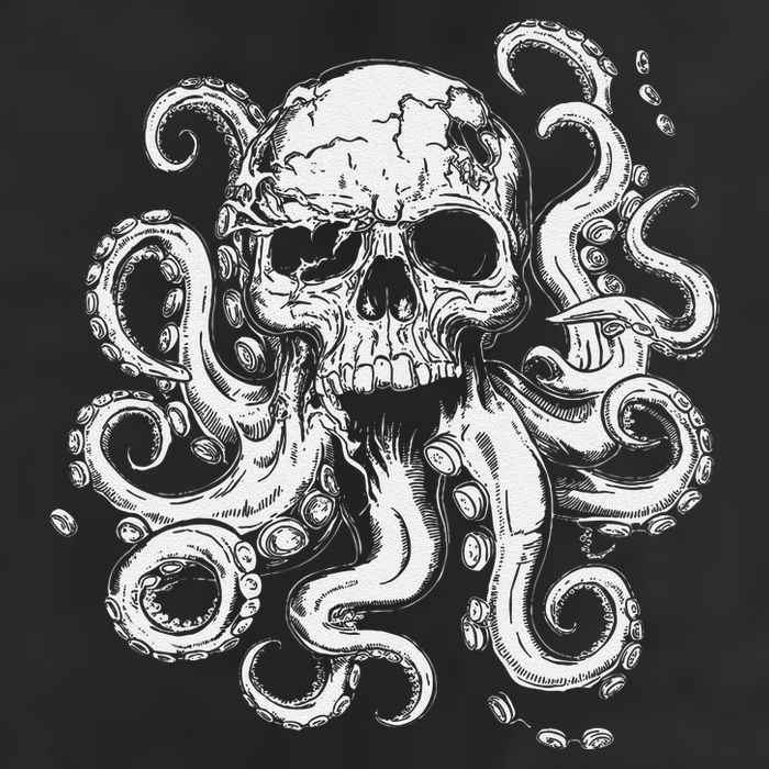 Octopus Skull Monster Cthulhu Skull Gifts 7 Panel Mesh Trucker Snapback Hat