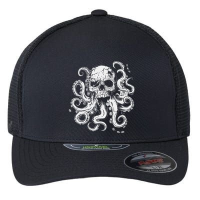 Octopus Skull Monster Cthulhu Skull Gifts Flexfit Unipanel Trucker Cap
