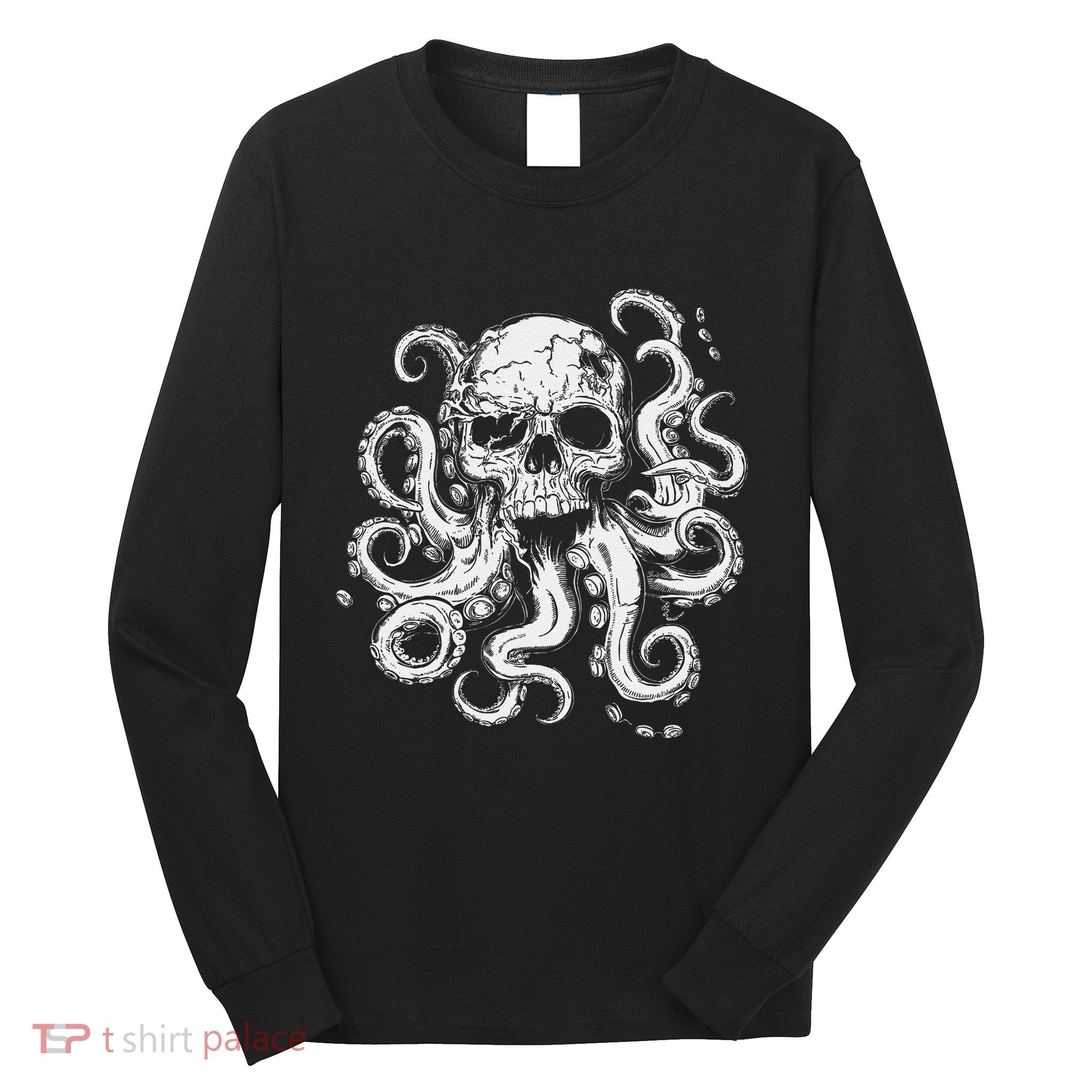 Octopus Skull Monster Cthulhu Skull Gifts Long Sleeve Shirt