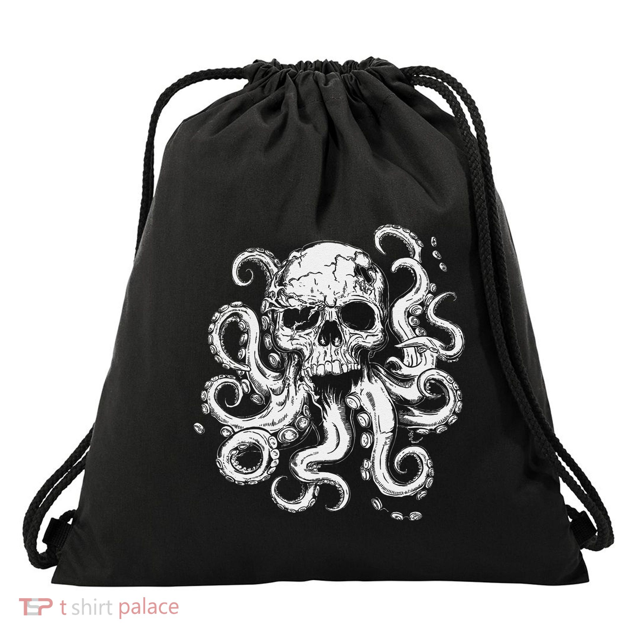 Octopus Skull Monster Cthulhu Skull Gifts Drawstring Bag