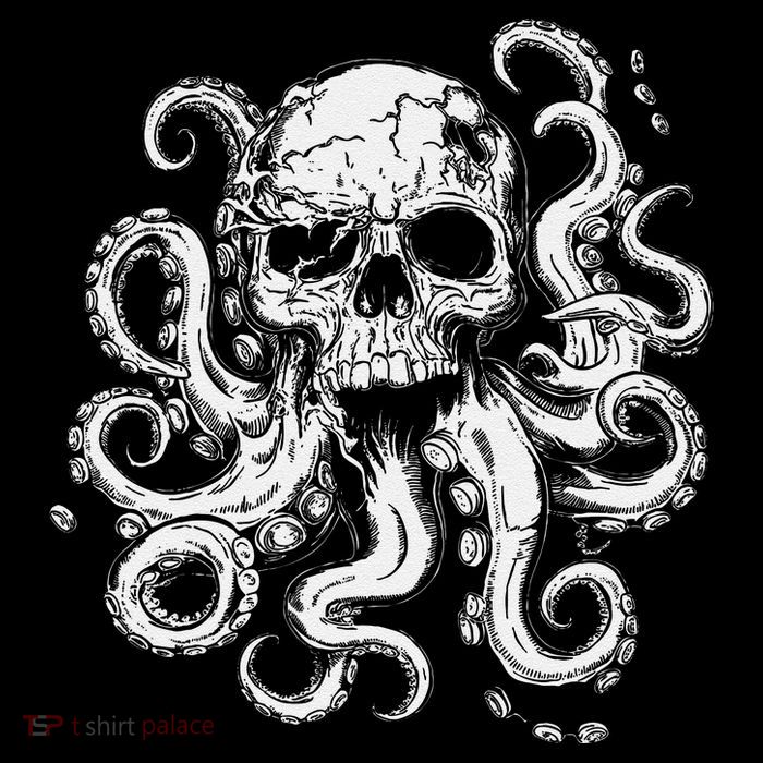 Octopus Skull Monster Cthulhu Skull Gifts Drawstring Bag
