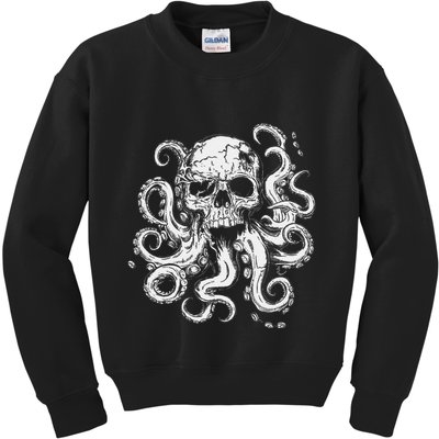 Octopus Skull Monster Cthulhu Skull Gifts Kids Sweatshirt