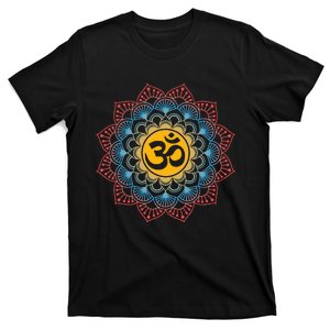 Om Symbol Mandala Flower Meditation Workout Yoga Lover T-Shirt