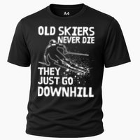 Old Skiers Never Die They Go Downhill Ski Retirement Skiing Cooling Performance Crew T-Shirt