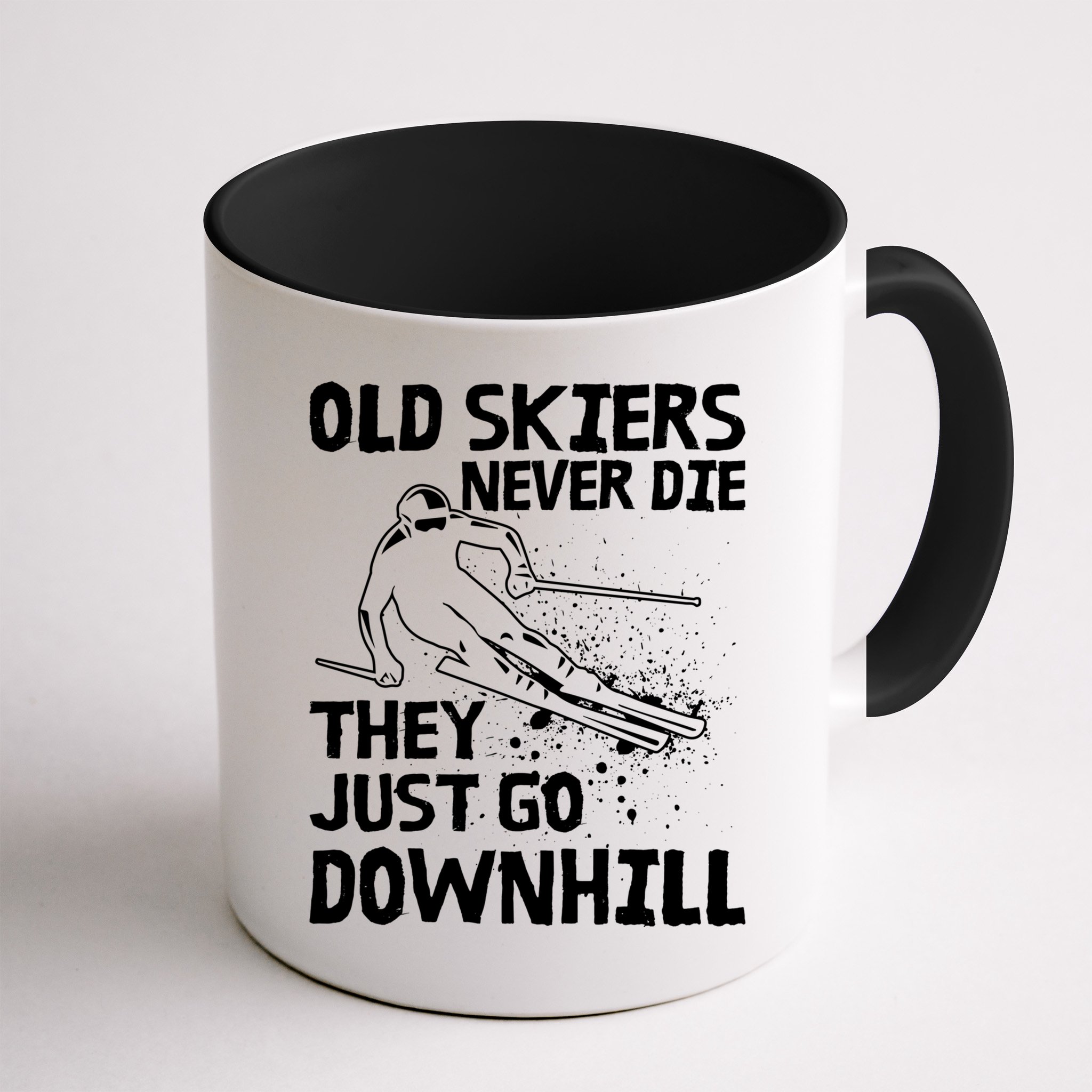 Old Skiers Never Die They Go Downhill Ski Retirement Skiing Mug
