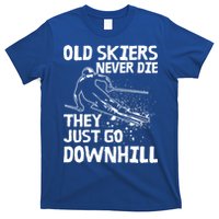 Old Skiers Never Die They Go Downhill Ski Retirement Skiing T-Shirt