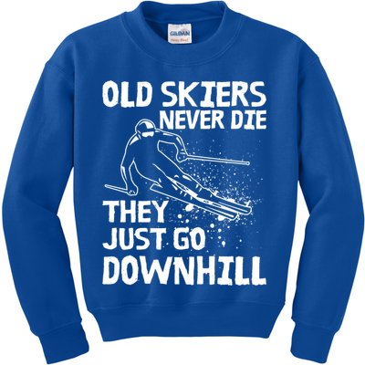 Old Skiers Never Die They Go Downhill Ski Retirement Skiing Kids Sweatshirt