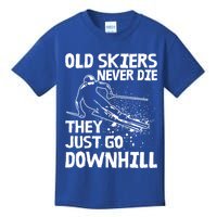 Old Skiers Never Die They Go Downhill Ski Retirement Skiing Kids T-Shirt