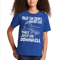 Old Skiers Never Die They Go Downhill Ski Retirement Skiing Kids T-Shirt