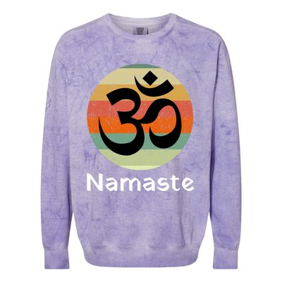 Om Symbol Namaste Ohm Hindu Zen Yoga Day Cool Gift Colorblast Crewneck Sweatshirt