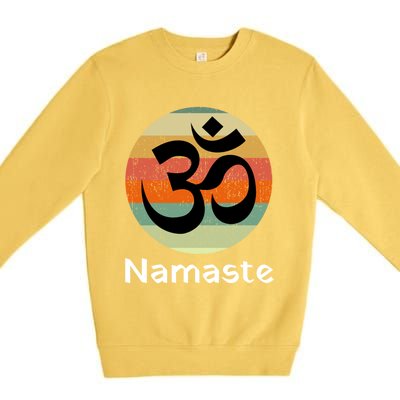 Om Symbol Namaste Ohm Hindu Zen Yoga Day Cool Gift Premium Crewneck Sweatshirt