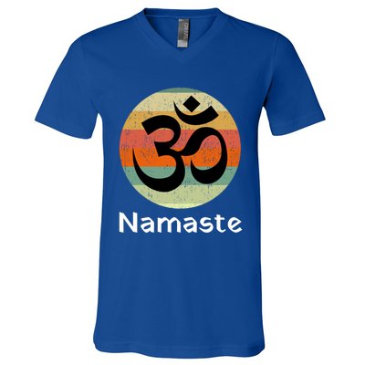 Om Symbol Namaste Ohm Hindu Zen Yoga Day Cool Gift V-Neck T-Shirt