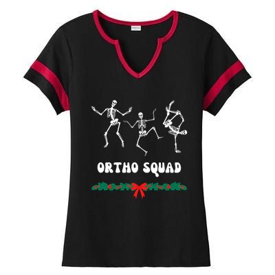 Ortho Squad Nursing Orthopedic Doctor Skeletons Funny Gift Ladies Halftime Notch Neck Tee